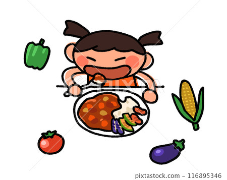 Girls eating curry Girls eating curry 116895346