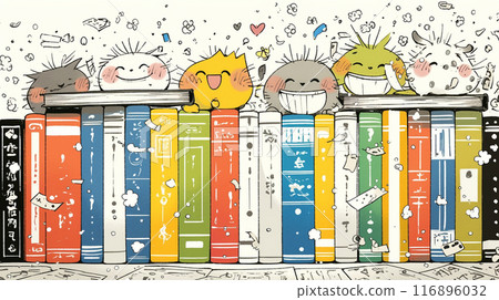 每個人都喜歡書：可愛的插圖和背景，適合閱讀週並鼓勵閱讀 116896032
