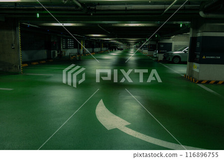 Indoor parking lot night Indoor parking lot night 116896755