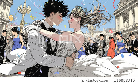 Bride and groom dancing wedding dance 116898319