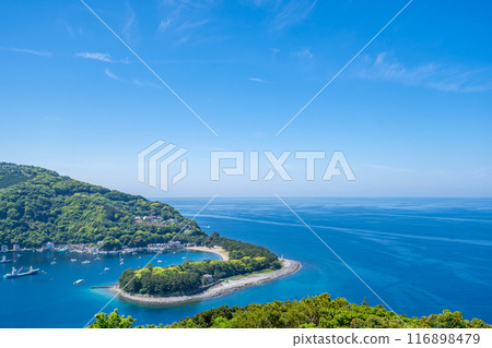 Cape Deai: A magnificent panoramic view of Suruga Bay from Cape Mihama, including Toda Port. A view spot in Nishiizu. A mecca for deep-sea fish. 116898479