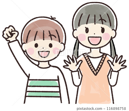 A watercolor-style hand-drawn illustration of a smiling child A watercolor-style hand-drawn illustration of a smiling child 116898758