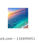 sun setting into the sea 116899451