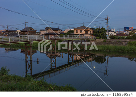 Beautiful scenery in a summer morning in Okayama city, Okayama prefecture, Japan 116899584