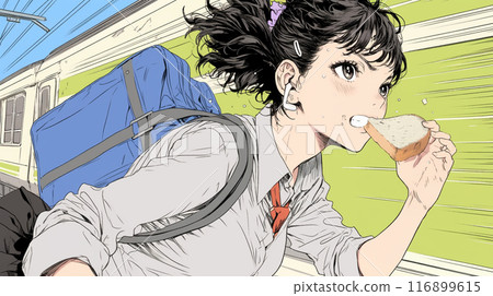 Late Bread Girl: A mysterious scene where she suddenly gets a boyfriend 116899615