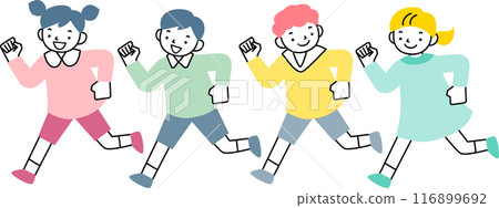 children running with a smile 116899692