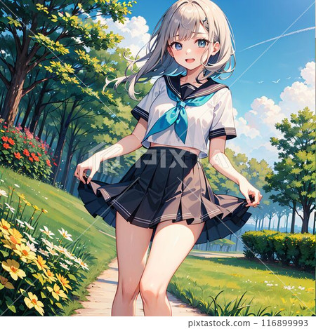 穿著水手服的女高中生 穿著水手服的女高中生 116899993