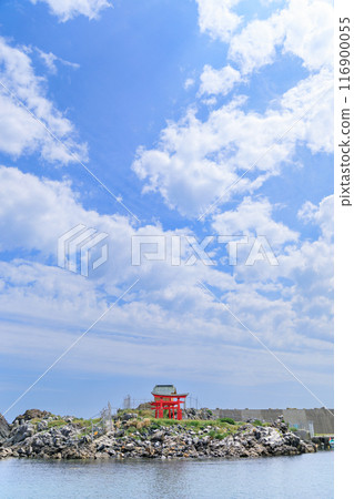 「青森郡」八戶市弁天島的神奇鳥居、嚴島神社 116900055