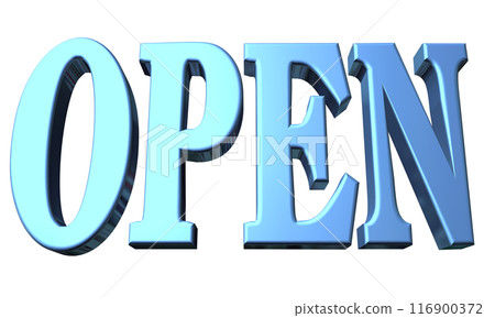 3DCG three-dimensional letters "Open/Opening Commemoration" Blue, Blue 3DCG three-dimensional letters "Open/Opening Commemoration" Blue, Blue 116900372