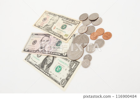 A little old world money series American dollar, taken on a white background A little old world money series American dollar, taken on a white background 116900484