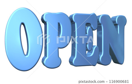 3DCG three-dimensional letters "Open/Opening Commemoration" Blue, Blue 3DCG three-dimensional letters "Open/Opening Commemoration" Blue, Blue 116900681