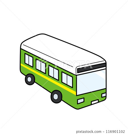 簡單可愛的巴士插圖白色背景向量與主線剪貼畫 116901102