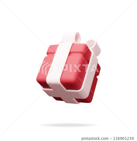3D Gift box isolated on white 3D Gift box isolated on white 116901239