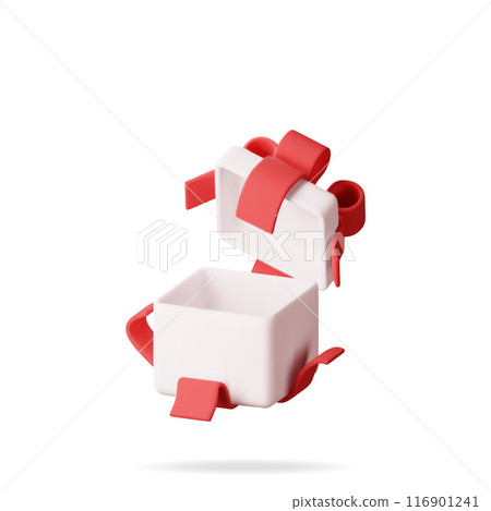 3D open gift box isolated on white 3D open gift box isolated on white 116901241