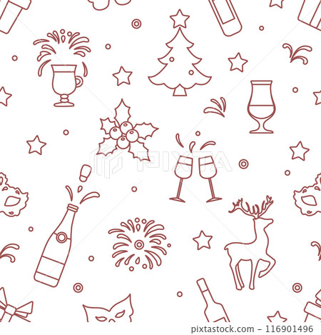 New year 2025 Christmas vector seamless pattern New year 2025 Christmas vector seamless pattern 116901496