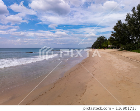Amazing sand on beach in summer season sea background,Aerial view beach for travel background Amazing sand on beach in summer season sea background,Aerial view beach for travel background 116901713