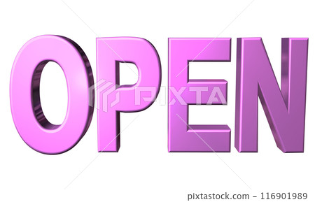 3DCG three-dimensional letters "Open/Opening Anniversary" Purple, purple, pink 3DCG three-dimensional letters "Open/Opening Anniversary" Purple, purple, pink 116901989