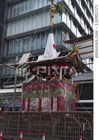 Gion Festival: Nagatobokko and Building, Vertical Composition 2 Gion Festival: Nagatobokko and Building, Vertical Composition 2 116902371