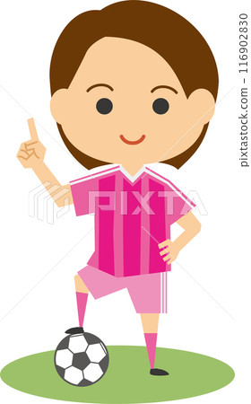 Illustration of a female soccer player Illustration of a female soccer player 116902830
