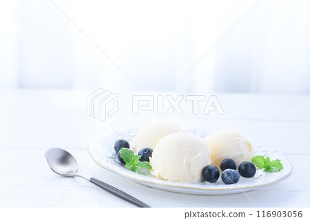 冰淇淋和藍莓 冰淇淋和藍莓 116903056