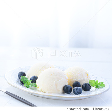 冰淇淋和藍莓 冰淇淋和藍莓 116903057