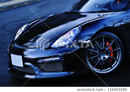 Glossy black open car 116903090