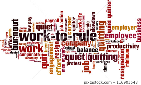 Work-to-rule word cloud 116903548