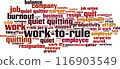 Work-to-rule word cloud 116903549