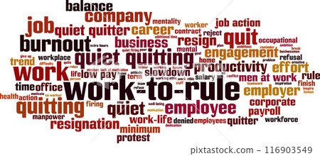 Work-to-rule word cloud 116903549