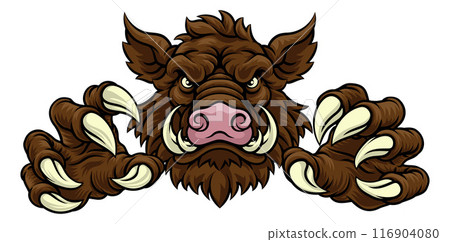 Boar Wild Hog Razorback Warthog Pig Sports Mascot Boar Wild Hog Razorback Warthog Pig Sports Mascot 116904080