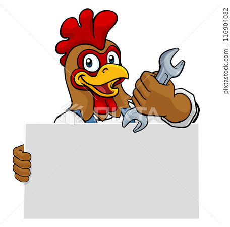 Rooster Mechanic Plumber Spanner Wrench Handyman 116904082