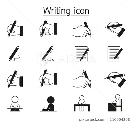 Writing icon set illustration graphic design 116904208