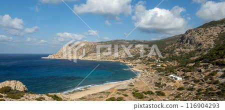 Potali beach in the western part of Karpathos, Greece. 116904293