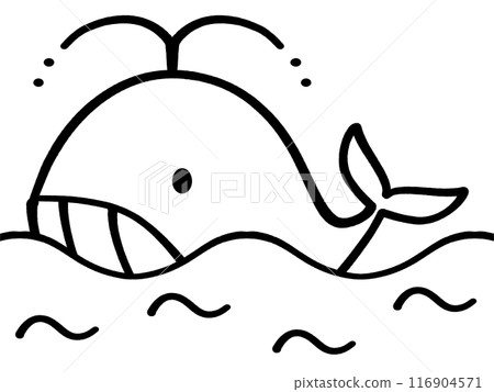 可愛的鯨魚人物插畫素材 116904571