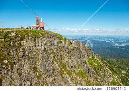 Snezne Jamy in the Karkonosze Mountains during sunny summer weather. Mountain glacial cauldrons. Karkonosze National Park, Poland Snezne Jamy in the Karkonosze Mountains during sunny summer weather. Mountain glacial cauldrons. Karkonosze National Park, Poland 116905242