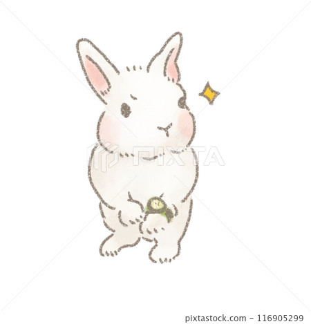 A white rabbit showing off his new watch A white rabbit showing off his new watch 116905299