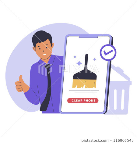 Junk cleaner app illustration Junk cleaner app illustration 116905543