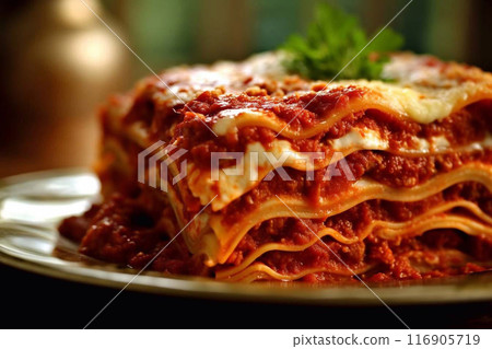 lasagne, lasagna, cooked 116905719
