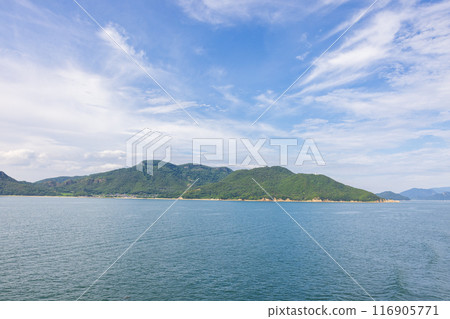 Summer scenery of the Seto Inland Sea, near Teshima 116905771
