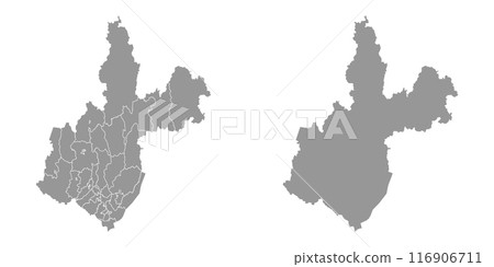 Irkutsk Oblast map, administrative division of Russia. Vector illustration. 116906711