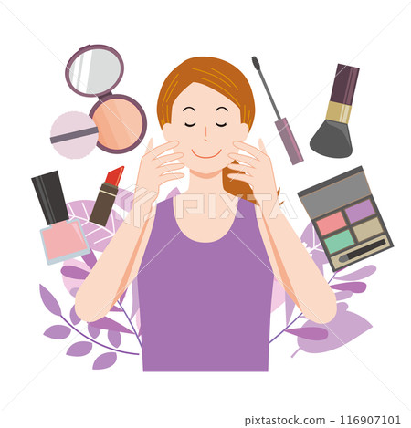 Woman doing make-up Woman doing make-up 116907101