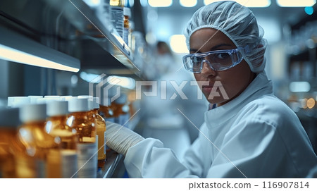 Scientist analysis and testing bioscience and molecule in the laboratory. 116907814