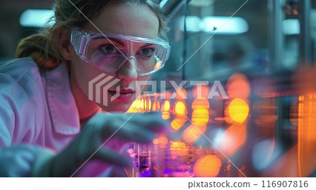 Scientist analysis and testing bioscience and molecule in the laboratory. Scientist analysis and testing bioscience and molecule in the laboratory. 116907816
