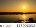 "Chichibugahama Beach, Kagawa Prefecture" Golden sea and sky 116908032