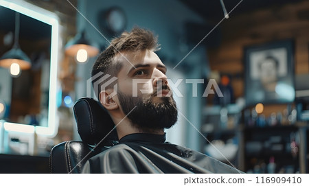 Barber shop salon. Hair dresser and haircut shop concepts. 116909410