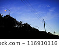Dusk sky and power lines 116910116