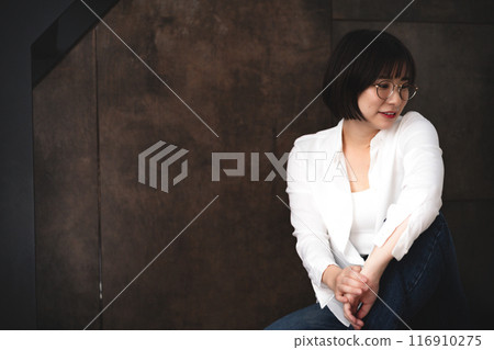A woman who values her personality A woman who values her personality 116910275