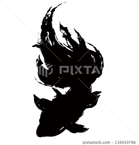 從正上方看的金魚剪影的向量圖 116910786