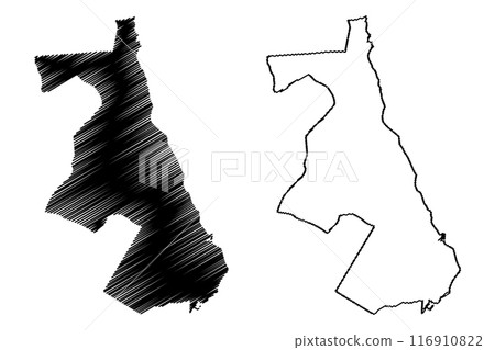 Edam-Volendam municipality (Kingdom of the Netherlands, Holland, North Holland or Noord-Holland province) map vector illustration, scribble sketch Edam Volendam map 116910822