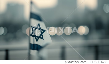 Close-Up of Star of David on Israeli Flag Close-Up of Star of David on Israeli Flag 116911622